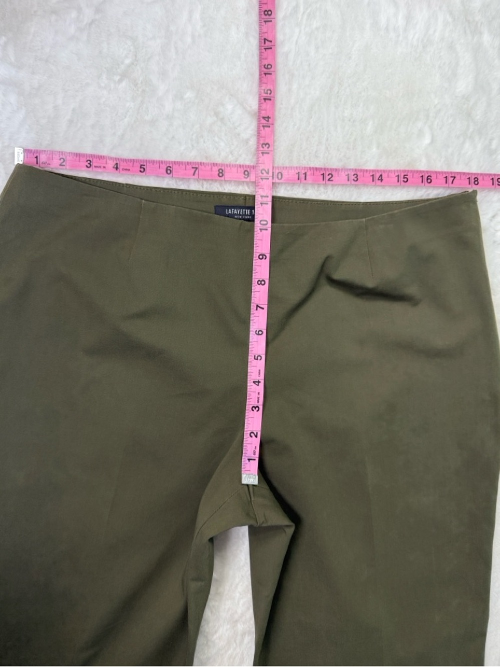 Lafayette 148 Lexington Bleecker Pants Trouser 14 Olive Cropped Side Zip Career - Picture 9 of 16